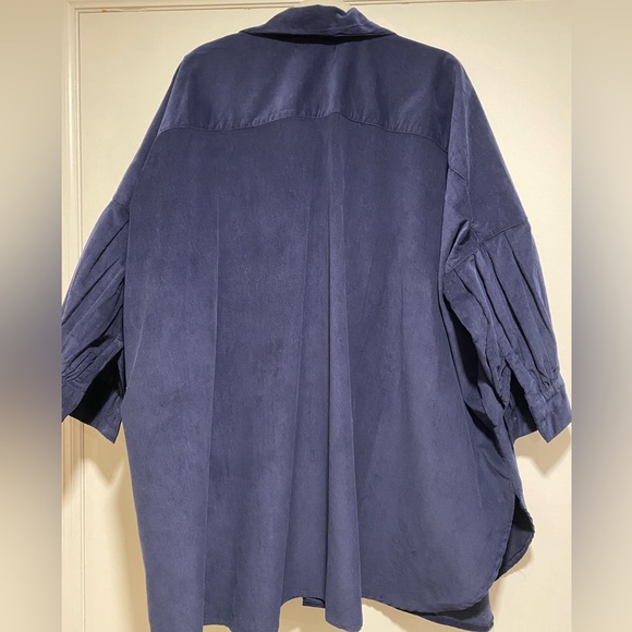 NWOT Athena Newton Corduroy Smock Blouse - Ink - Picture 7 of 7